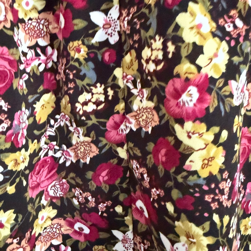Blair Floral Midi Skirt Elastic Waist A-Line Coquette Cottagecore PracticalMagic - Picture 5 of 5